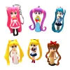 Six optional key chain accessories in the shape of a cute girl figurine, keychain pendant, perfume bottle and chili pepper Item Picture